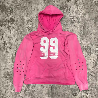OEM Screen Print Hoodie Heavy Weight Cotton Eyelets Boversized Boxy Hoodie