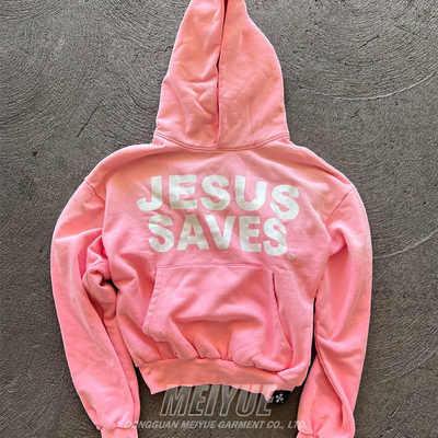 Anti Wrinkle Screenprinted Hoodies Drop Shoulder Hoodie Mens 500Gsm