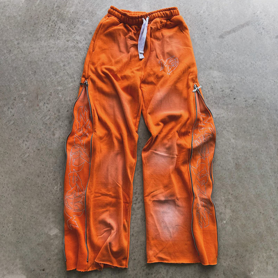 Custom Women Sweat Suit Screen Print  Streetwear Hoodie And Sweatpants Set