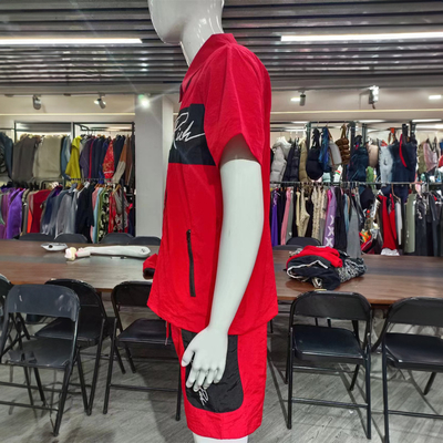 Custom Logo Nylon Polyester Zip up Summer Jogging Suits Clothes Mens 2 Piece Sets Tracksuits Short Sets Manufacturer for Men