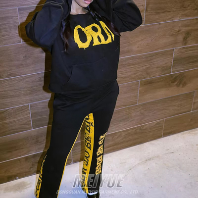 Custom Embroidery Patch Hoodie Sweat Pant Tracksuit Women Pullover Unisex Sweat 2 Pieces Suits Sweatpants and Hoodie Women Set