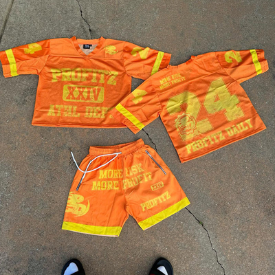 Custom Polyester Football Sportwear Baseball t Shirt and Short Set Cropped Boxy t Shirt Tracksuits Sets Jersey T-shirt Short Set