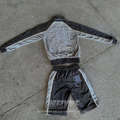 Custom Nylon 3m Reflective Mens Windbreaker Tight Elastic Waist Windproof Shorts Jackets and Short Sets Tracksuit Short Set
