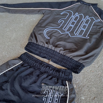 Custom Nylon 3m Reflective Mens Windbreaker Tight Elastic Waist Windproof Shorts Jackets and Short Sets Tracksuit Short Set
