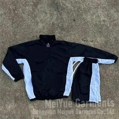 kaufen Custom Logo Windbreaker Nylon Pullover Shirt Leichtgewicht Shorts Lauf Sommer Sweatsuit Jogger Sweatshirt und Short Set Online-Herstellung