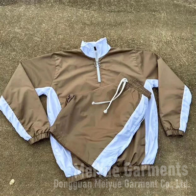 Custom Logo Windbreaker Nylon Pullover Shirt Lightweight Shorts Running Summer Sweatsuit Joggers Sweatshirt  and Short Set