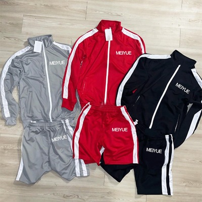 Custom Embroidery Logo Jacket Shorts Sweat Suit Nylon Clothing Outfits Shorts Pants Men's Tracksuit Nylon Jogging Tracksuit