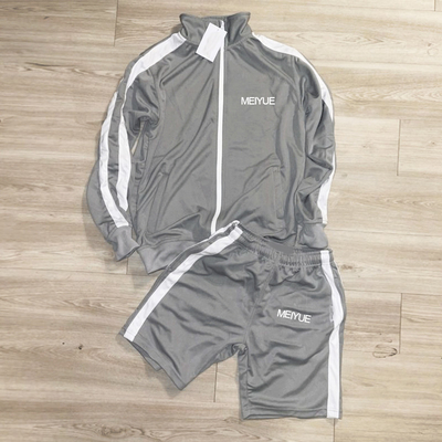 Custom Embroidery Logo Jacket Shorts Sweat Suit Nylon Clothing Outfits Shorts Pants Men's Tracksuit Nylon Jogging Tracksuit