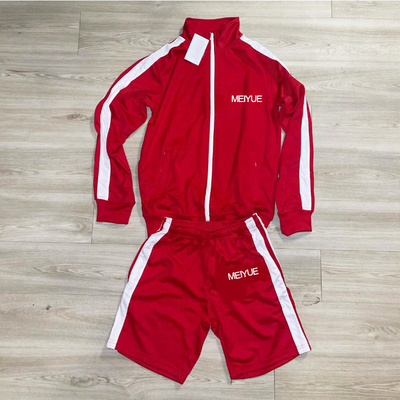 Custom Embroidery Logo Jacket Shorts Sweat Suit Nylon Clothing Outfits Shorts Pants Men's Tracksuit Nylon Jogging Tracksuit