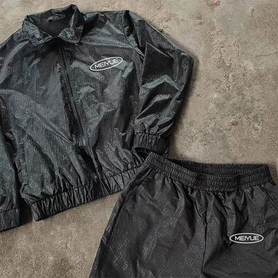 Custom Windbreaker Polo Shirts Shorts Elastic Waist 2 Piece Set Sweatsuits Nylon Polo T Shirt Shorts Pants Tracksuits for Men