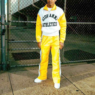 Custom Jogger Men Cropped Hoodies Windbreaker Half Zipper Nylon Polo Shirt Athletic Sweatpants and Hoodie Set Men's Tracksuit