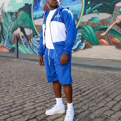 Custom Logo High Quality Streetwear Windbreaker Jacket Jogging Nylon Tracksuit for Men Sets Zip up Nylon Windbreaker Short Set
