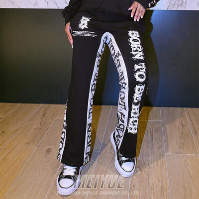 kupować Niestandardowe haftowanie Baggy Flare Sweat Track Pantalony męskie Waga ciężka Bawełna Luźny jogger kwas myj francuskie Terry Flared Sweatpants produkcja online