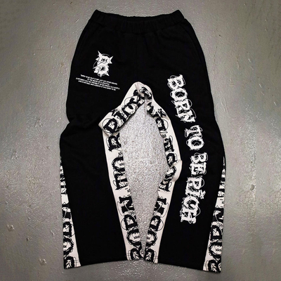 Custom Embroidery Baggy Flare Sweat Track Pants Mens Heavyweight Cotton Loose Jogger Acid Wash French Terry Flared Sweatpants