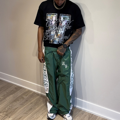 Custom Logo Mens Jogger Sweat Outdoor Track Flare Baggy Pants Sweatpants Windbreaker Nylon Lightweight Trouser for Men