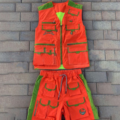 Streetwear Mens Cargo Shorts Set Vest And Shorts