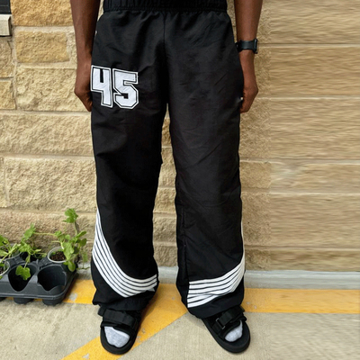 Custom Print Logo Stack Drawstring Line Men's Pant Polyester Pant High Quality Jogger Elastic Flare Sweatpants