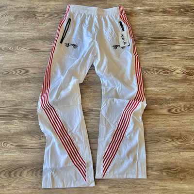 Custom Logo Windbreaker Sweatpants Joggers Pants Nylon Stripe Trousers Wide Leg Sweat Pants Men's Loose Pants & Trousers