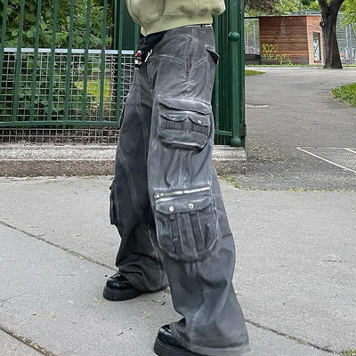Custom Joggers Men Baggy Jeans Cargo Pant Flared Loose Oversized Streetwear Sweatpants Casual Sweat Track Pants Trousers for Men