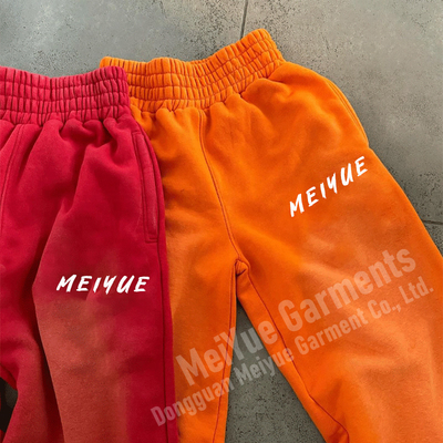 Custom Mens Joggers Vintage Wide Leg Flared Baggy Stacked Acid Wash Sweatpants Men Casual Sun Faded Sweat Pants Trousers for Men