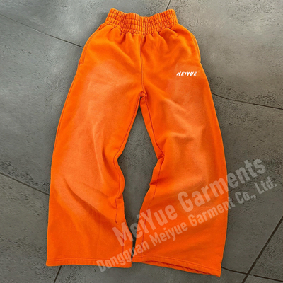 Custom Mens Joggers Vintage Wide Leg Flared Baggy Stacked Acid Wash Sweatpants Men Casual Sun Faded Sweat Pants Trousers for Men