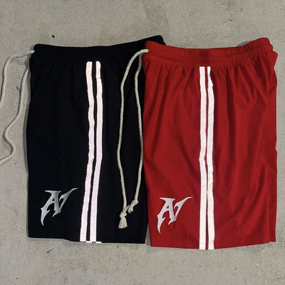 Custom High Quality Silk Screen Print Graphic Sweat Casual Shorts French Terry Baggy Oversized Striped Sports Cotton Shorts