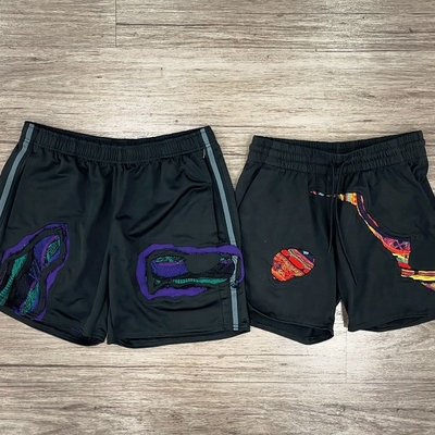 Custom Logo High Quality Joggers Lightweight Polyester Cargo Spandex Gym Sports Windbreak Shorts 100% Nylon Striped Shorts