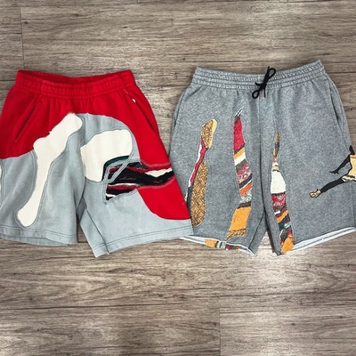 Custom Logo Quality Heavyweight Streetwear Cotton French Distressed Patch Vintage Sun Faded Acid Wash French Terry Shorts Men