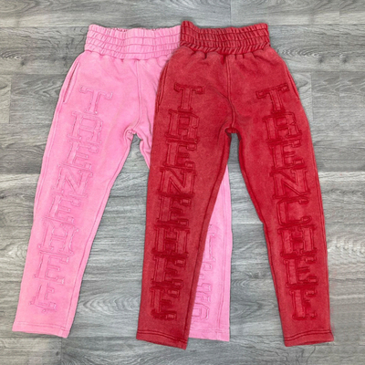 Custom Joggers Applique Embroidered Patches Cargo Trousers Stacked Baggy Sweatpants Acid Wash Mens Jogger Vintage Flare Pants