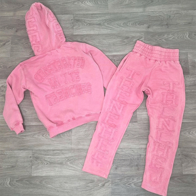 Custom Joggers Applique Embroidered Patches Cargo Trousers Stacked Baggy Sweatpants Acid Wash Mens Jogger Vintage Flare Pants