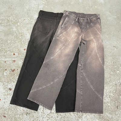 Anti Static Mens Streetwear Sweatpants Blank Cotton Straight Wide Leg Baggy Sweatpants