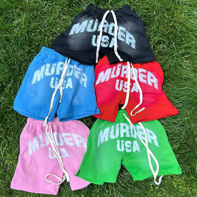 Custom Shorts Acid Wash Vintage Streetwear Plus Size 100% Cotton French Terry Shorts Sport Basketball Shorts for Men Cotton
