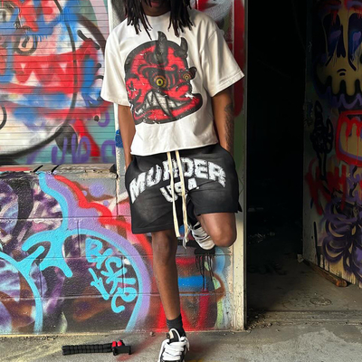 Custom Shorts Acid Wash Vintage Streetwear Plus Size 100% Cotton French Terry Shorts Sport Basketball Shorts for Men Cotton