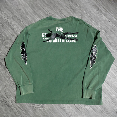 Custom Print Logo Graphic Tee Top Screen Printed Streetwear Vintage Long Sleeve T-shirts for Men