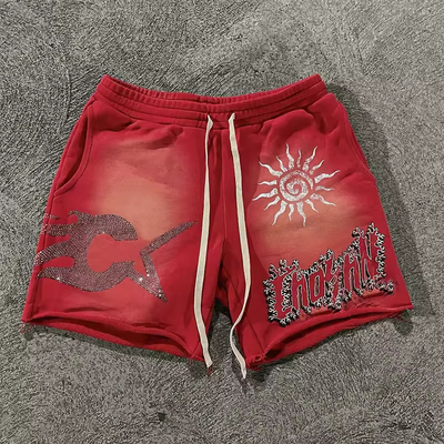 Anti Wrinkle Plus Size Rhinestone Shorts Vintage Mens Distressed Shorts Quick Dry
