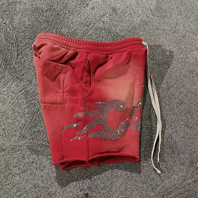 Anti Wrinkle Plus Size Rhinestone Shorts Vintage Mens Distressed Shorts Quick Dry