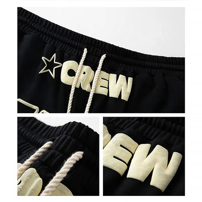 Custom Jogger Oem Custom Logo High Quality Cotton 3d Puff Print Pill Zipper Streetwear Basketball Running Gym Shorts for Men