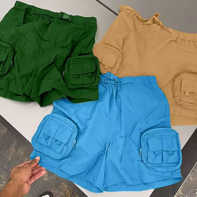 OEM Custom Logo Streetwear Men's Zipper Pocket Cargo Shorts Oversized Gym Basketball Black Jogger Sports Cargo Pants
