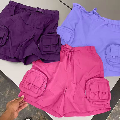 OEM Custom Logo Streetwear Men's Zipper Pocket Cargo Shorts Oversized Gym Basketball Black Jogger Sports Cargo Pants