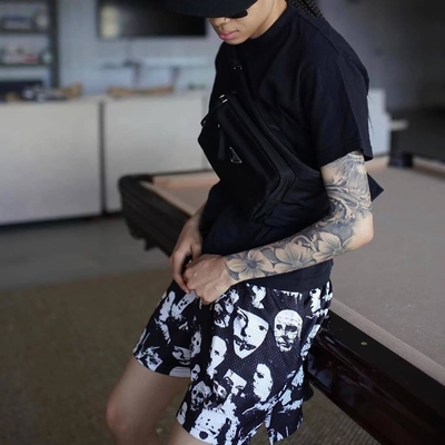 Clothing Manufacturers Custom Graphic Print Shorts Cool Mesh Basketball Shorts Casual Flat Front Summer Drawstrings Mesh Shorts