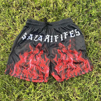 Mei Yue Jogger Gym 5 Inch Graphic Sublimation Polyester High Quality for Mens Mesh Shorts Above the Knee With Drawstring Pockets