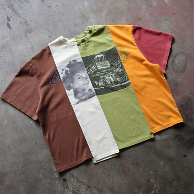ซื้อ ผู้ผลิตเสื้อผ้า Custom Dtg Print เสื้อถนน Patchwork ขนาดใหญ่ การเย็บ T Shirt ชาย การผลิตออนไลน์