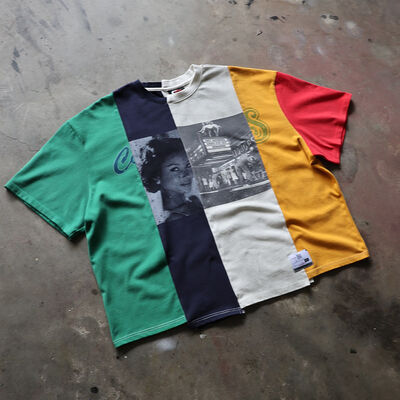 kopen Kledingfabrikanten Custom Color Block Streetwear Patchwork Oversized Sewing Cropped T-Shirt Men Box T-Shirt Cotton T-Shirt online vervaardiging