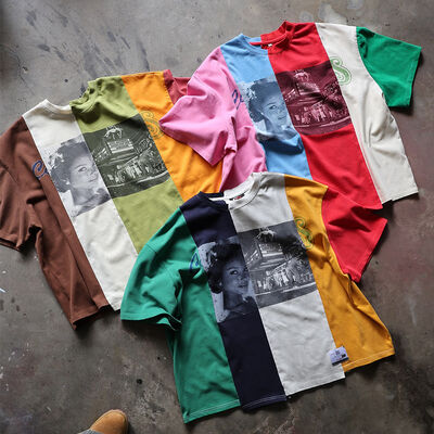 ซื้อ ผู้ผลิตเสื้อผ้า สีที่กําหนดเอง แพทช์บล็อก ขนาดใหญ่ ตัดและเย็บตัด เสื้อ T ชาย เสื้อ T กล่อง เสื้อ T ผ้าใบ เสื้อ การผลิตออนไลน์
