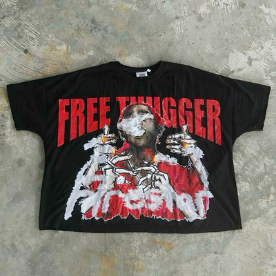 kaufen Custom Acid Wash Vintage T-Shirt Geschnitten T-Shirt Digitales Drucken Drop Schulter Oversized Boxy T-Shirt für Männer Online-Herstellung