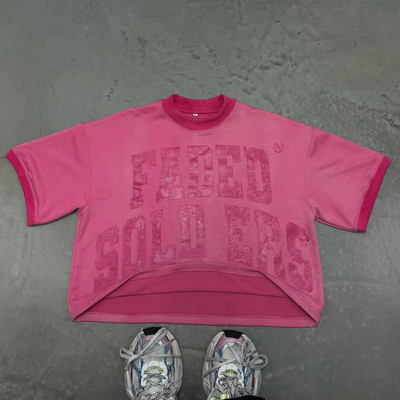 kupować Niestandardowa prania kwasowa Nędzne Vintage Ringer T-shirt Jersey Graficzne Terry Thick Pima Cotton Boxy T-shirt Retro Streetwear Tee Men produkcja online