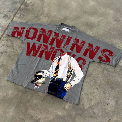 kopen Oem kledingfabrikant Custom Streetwear 100% katoen 250gm doos geknipt T-shirt Screen Dtg Printing Grafisch T-shirt Mannen online vervaardiging