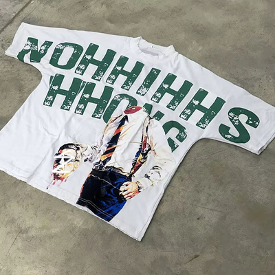 Oem Clothing Manufacturer Custom Streetwear 100% Cotton 250gsm Boxy Cropped T Shirt Screen Dtg Printing Graphic T-Shirt Men