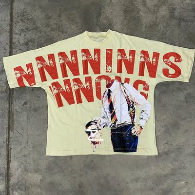 Oem Clothing Manufacturer Custom Streetwear 100% Cotton 250gsm Boxy Cropped T Shirt Screen Dtg Printing Graphic T-Shirt Men