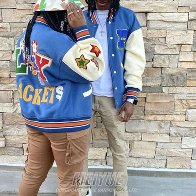 Custom Unisex Chenille Leather Sleeves Letter Embroidery Patch Baseball Men Jacket Letterman Fleece Varsity Jacket Streetwear
